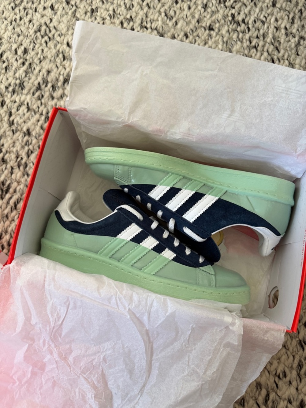 Adidas x Cali Dewitt navy white mint green campus 80s sneakers special edition - Picture 2 of 16
